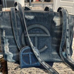 Authentic Denim Telfar Medium Bag & wallet